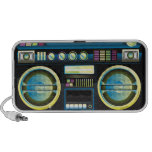 rétro boombox bleu au néon de sableuse de ghetto d mini haut-parleur