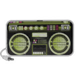 rétro boombox jaune au néon de sableuse de ghetto  haut-parleurs ordinateur portable