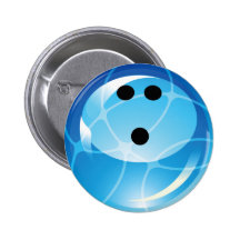 RÉTRO BOULE DE BOWLING BLEUE BADGES