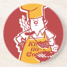 Rétro caboteur de chef de BBQ Dessous De Verres