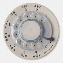 Rétro cadran rotatoire de téléphone autocollant rond