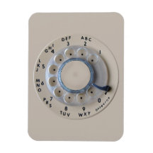Rétro cadran rotatoire de téléphone magnets rectangulaire