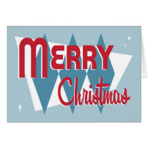 Rétro carte de Noël bleue