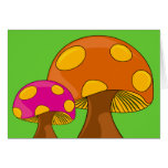 Rétro carte de note personnalisable de champignons