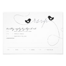Rétro carte de réponse d'inséparables invitations