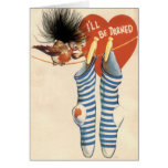 Rétro carte de Valentine pour des enfants