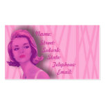 Rétro carte de visite 2 de coiffeurs des roses pâl