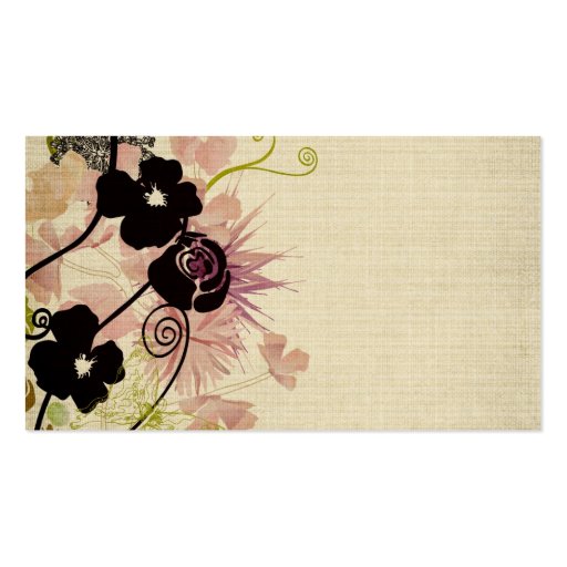 Rétro carte de visite de fleurs