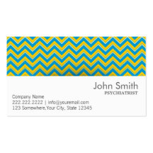 Rétro carte de visite de psychiatre de zigzag