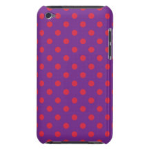 Rétro cas du contact G4 d'iPod de point de polka Coques Barely There iPod