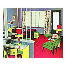 Rétro chambre d'hôtel photo sur toile