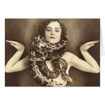 Rétro charmeur de serpent vintage de numéro de cir carte