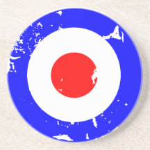 Rétro cible âgée vintage de mod dessous de verre