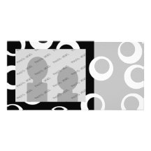 Rétro conception noire et blanche à la mode photocarte personnalisée