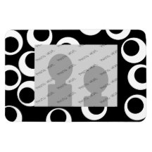 Rétro conception noire et blanche à la mode magnets rectangulaire