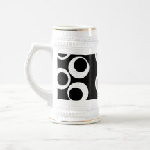 Rétro conception noire et blanche à la mode tasse