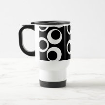 Rétro conception noire et blanche à la mode tasse