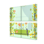 Rétro copie 2 de toile d'oiseaux et de fleurs toile tendue