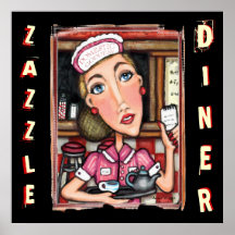 Rétro copie d'art de diva de wagon-restaurant poster