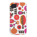 Rétro coque iphone de motif de papillon de fleur coque Case-Mate iPhone 4