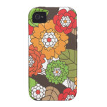 Rétro coque iphone floral de motif d'amusement étui vibe iPhone 4
