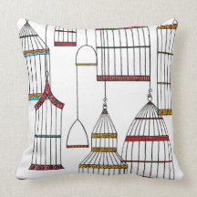 Rétro coussin de cages à oiseaux