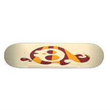 Rétro crâne - crème planches à roulettes customisées