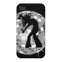 Rétro danseur frais de chanteur sur la boule argen coques iPhone 4