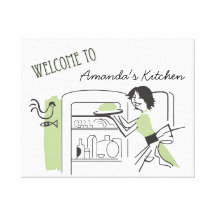 Rétro décor personnalisé de toile de la cuisine | toiles tendues sur châssis