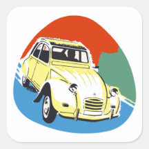 Rétro Deux Chevaux l'escargot de bidon Adhésif