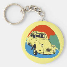Rétro Deux Chevaux l'escargot de bidon Porte-clefs