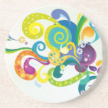RÉTRO DIGITAL COLORÉ TOURBILLONNE LES CERCLES STA  DESSOUS DE VERRES