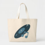 Rétro disque de musique et bleu de note sac