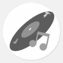 Rétro disque de musique et gris de note autocollants