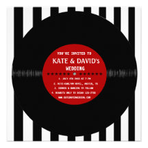 Rétro disque vinyle l faire-part de mariage modern