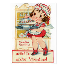 Rétro domestique de Saint-Valentin Cartes Postales