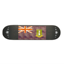 Rétro drapeau vintage des Îles Vierges britannique Planches À Roulettes Customisées