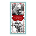Rétro duo de carte photo de flocons de neige cartes avec photo