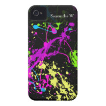 Rétro éclaboussure au néon fraîche de peinture sur coques Case-Mate iPhone 4