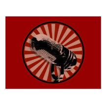 Rétro emblème rouge de microphone carte postale