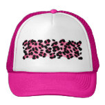 Rétro empreinte de léopard rose casquettes de camionneur