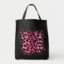 Rétro empreinte de léopard rose sacs fourre-tout
