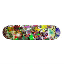 Rétro enfant de fleur plateaux de skateboards