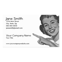 Rétro femme de pointage cartes de visite