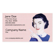 Rétro femme de pointage des années 1950 modèle de carte de visite