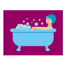 Rétro fille de bain moussant cartes postales