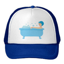 Rétro fille de bain moussant casquettes de camionneur