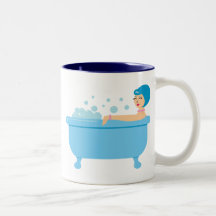 Rétro fille de bain moussant mug à café