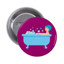 Rétro fille de bain moussant pin's