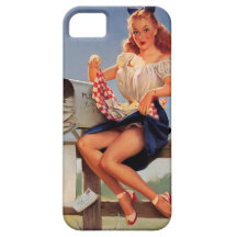 Rétro fille vintage de pin-up de boîte aux lettres étui iPhone 5